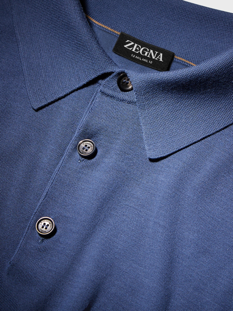 LIGHT BLUE 12MILMIL12 WOOL POLO SHIRT 4