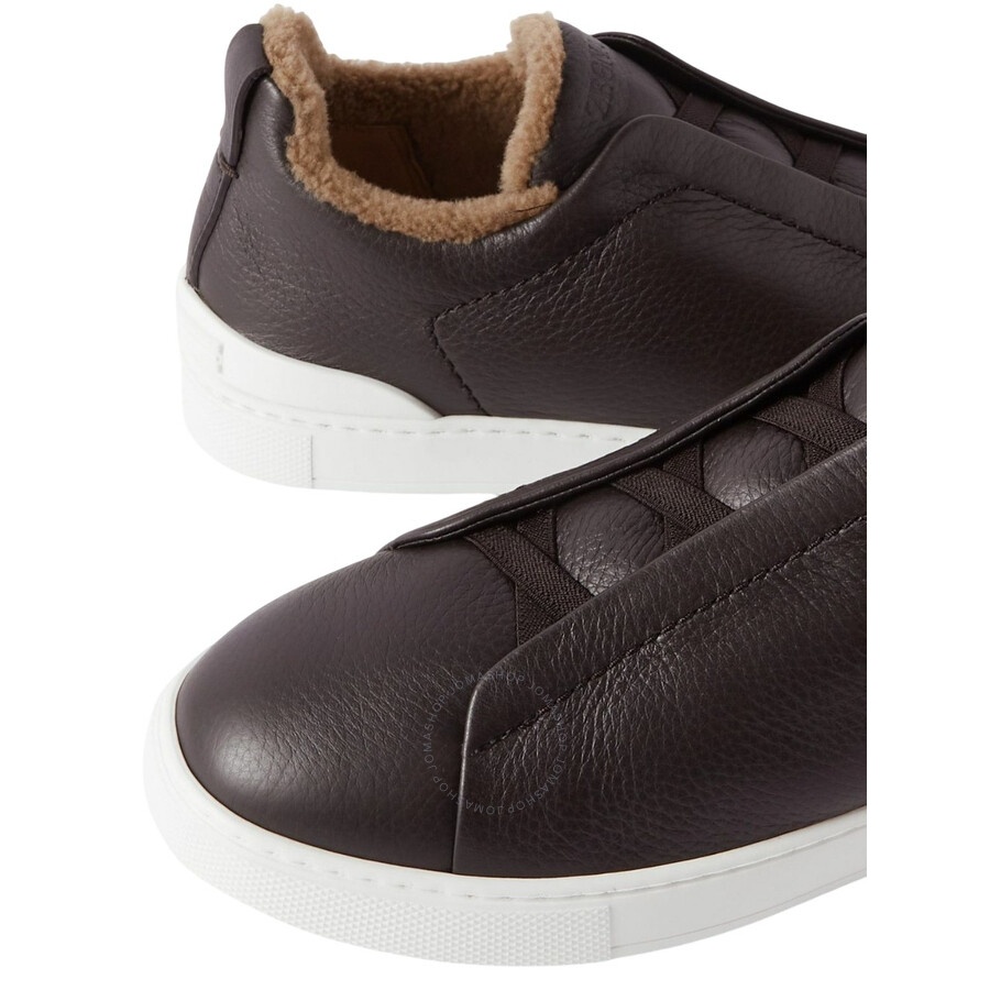 Zegna Triple Stitch Leather Sneakers - 4