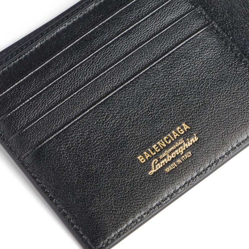 Men's Balenciaga | Automobili Lamborghini Square Folded Wallet  in Black 4