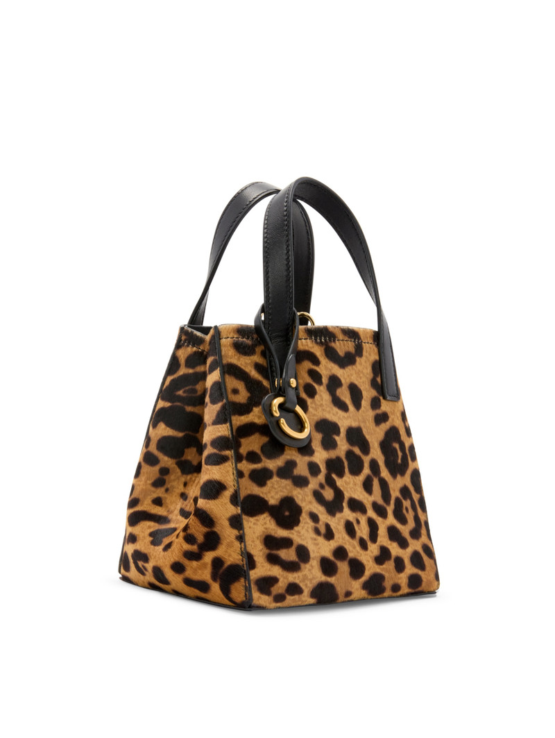 Oscar de la Renta MINI JAGUAR PRINTED HAIRCALF SQUARE TOTE outlook