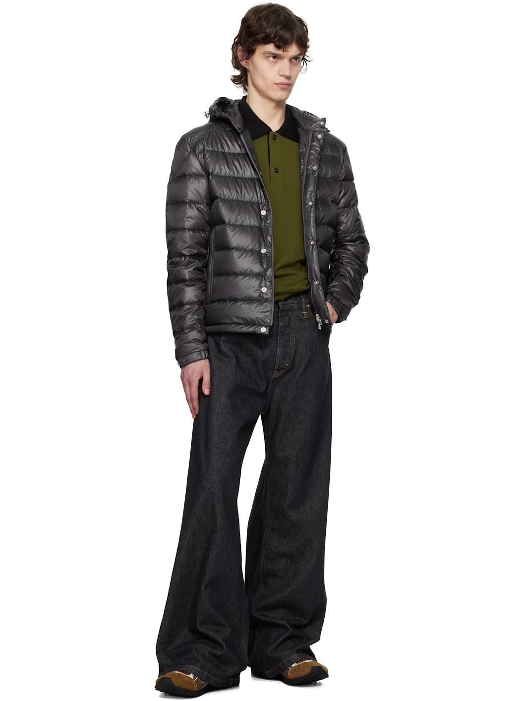 Gray Gliere Hooded Short Down Jacket - 5