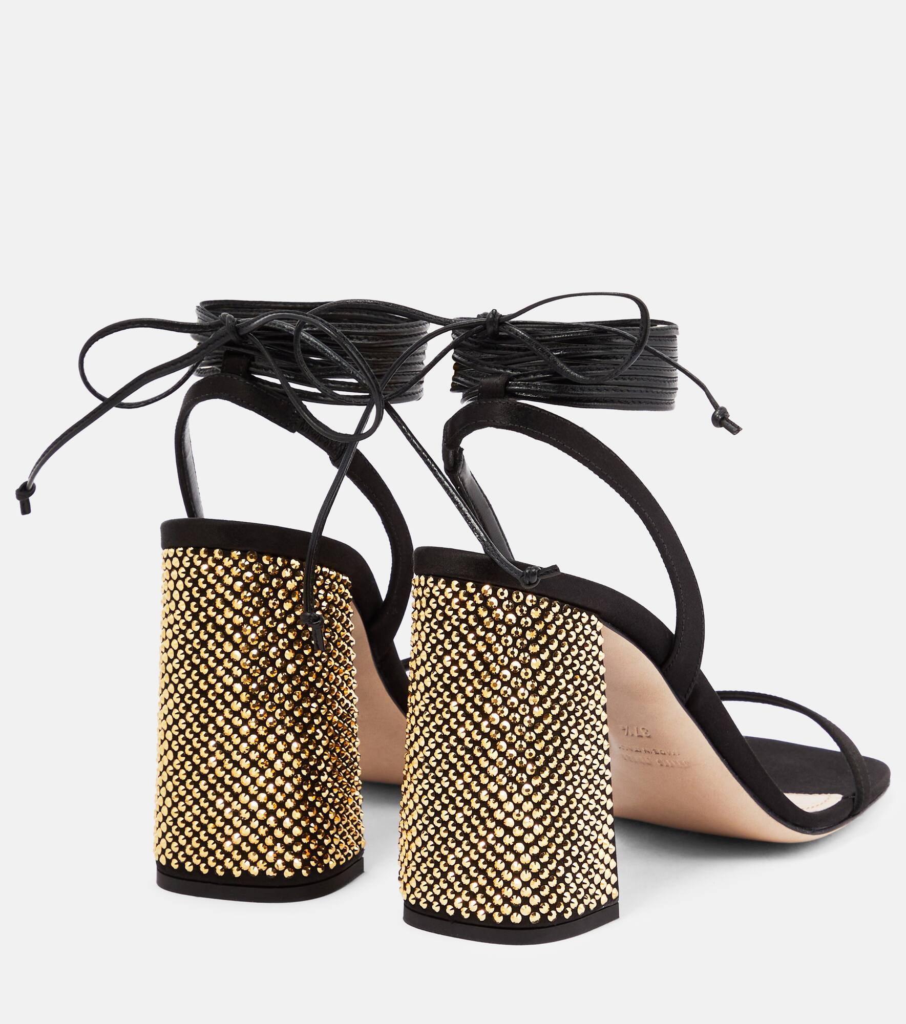 Embellished satin sandals - 3