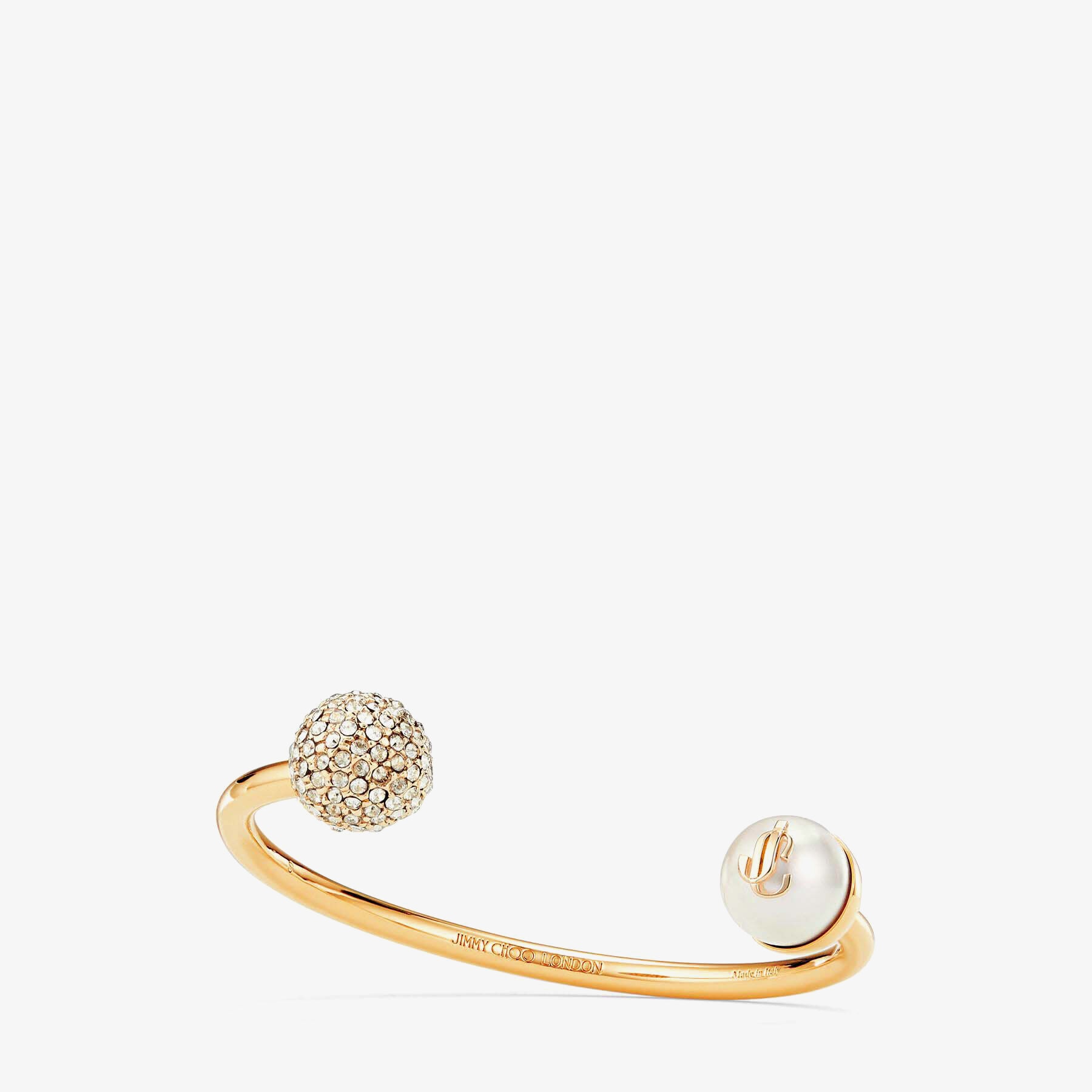 JC Crystal Cuff
Gold-Finish Metal Cuff Bracelet with Pearl and Swarovski Crystal Embellishment - 4