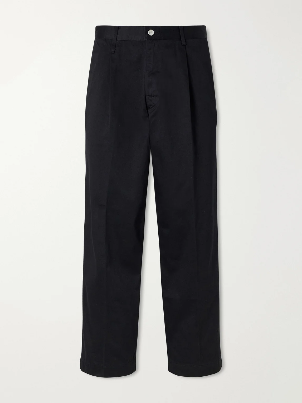 Tapered Pleated Cotton-Canvas Trousers - 1