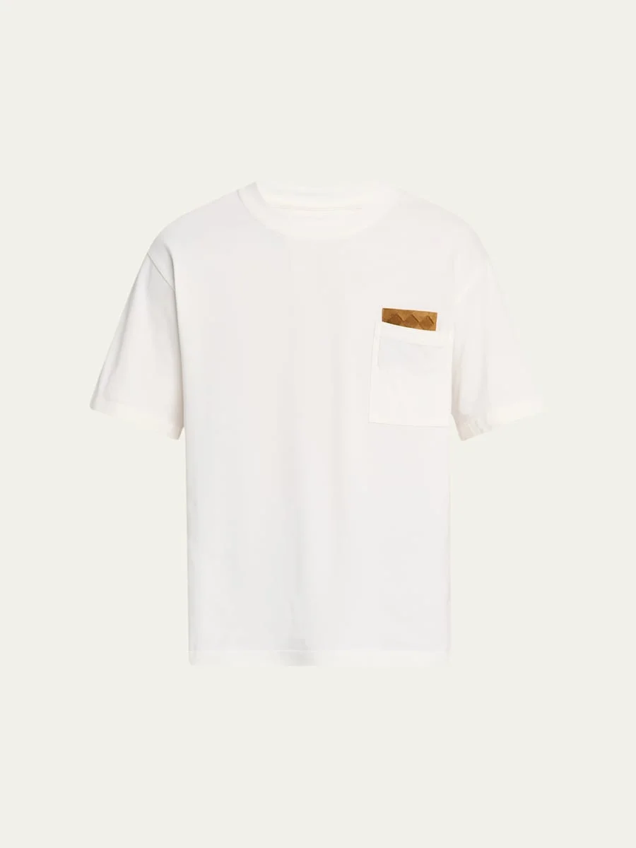 Men's Pima Cotton Jersey Intrecciato-Pocket T-Shirt - 1