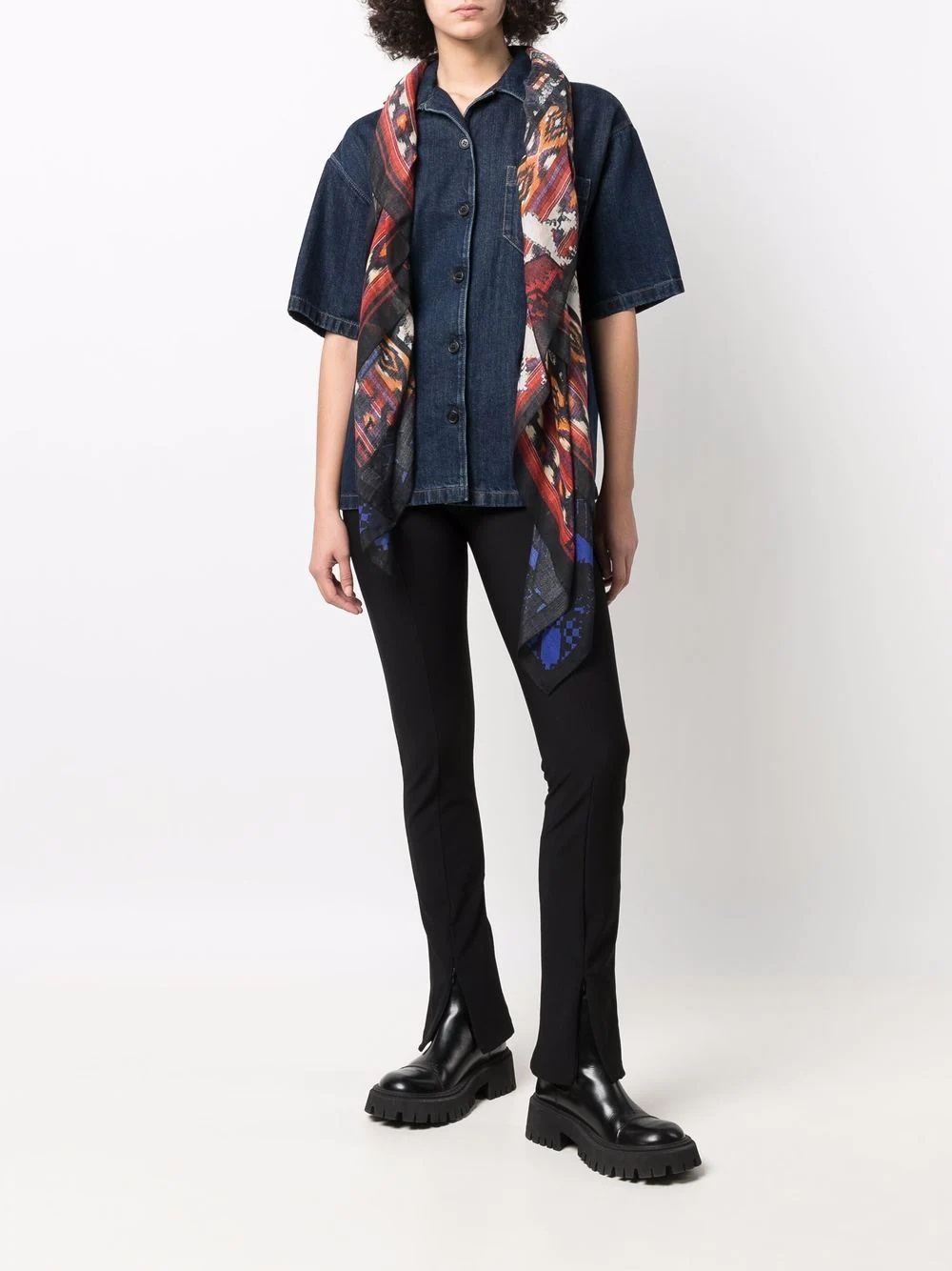 abstract-print scarf - 2