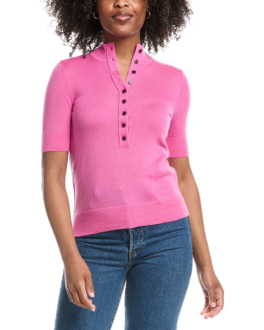 Derek Lam 10 Crosby Violette Cashmere Polo Sweater - 1