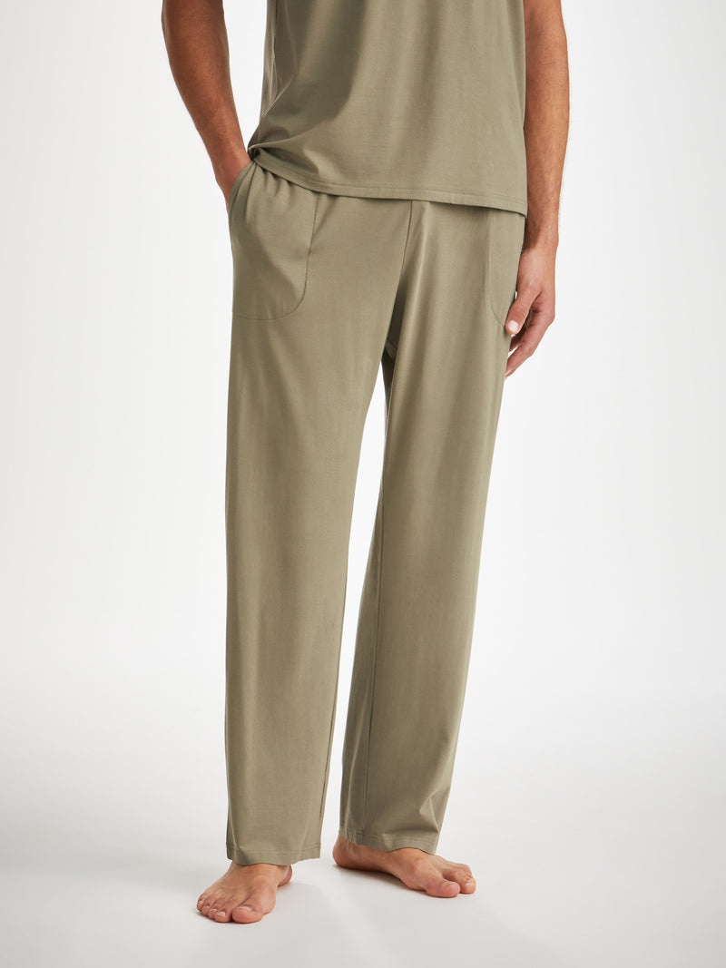 Men's Lounge Trousers Basel Micro Modal Stretch Khaki - 3