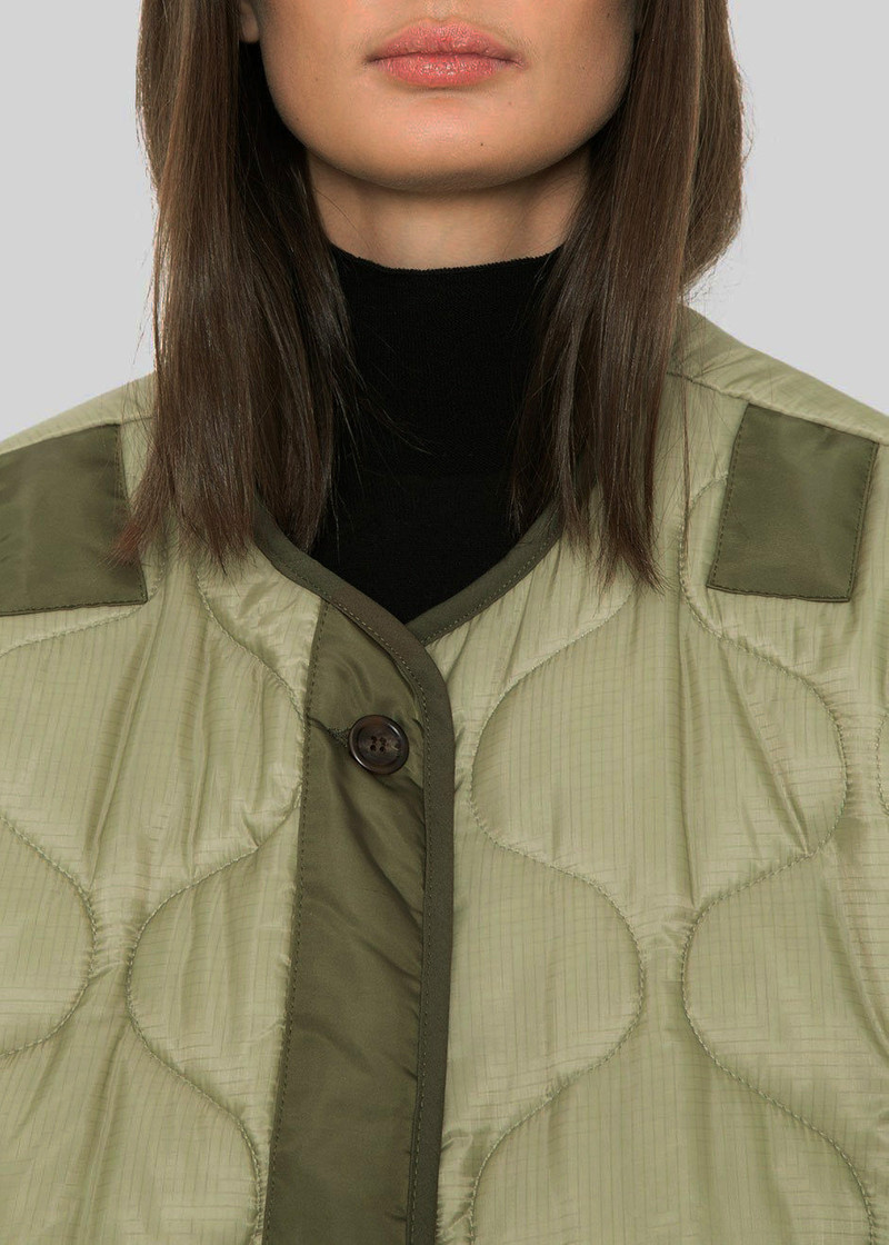 Teddy Quilted Jacket - Moss Green 7
