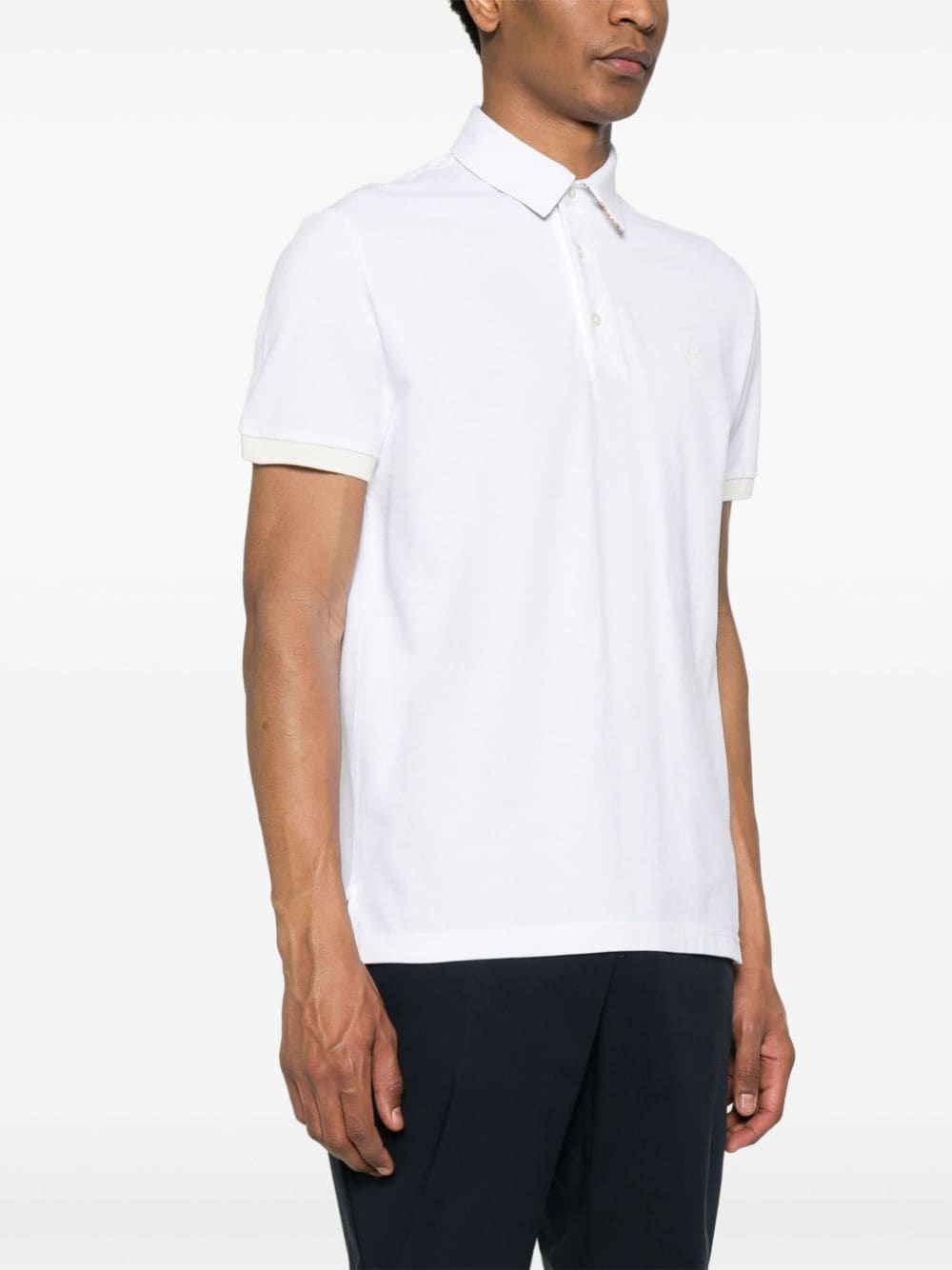Pegaso-embroidered cotton polo shirt - 3