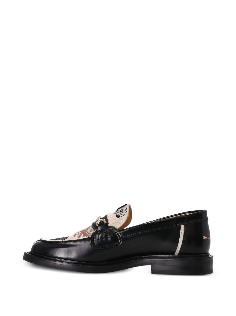graphic-pattern leather loafers - 3