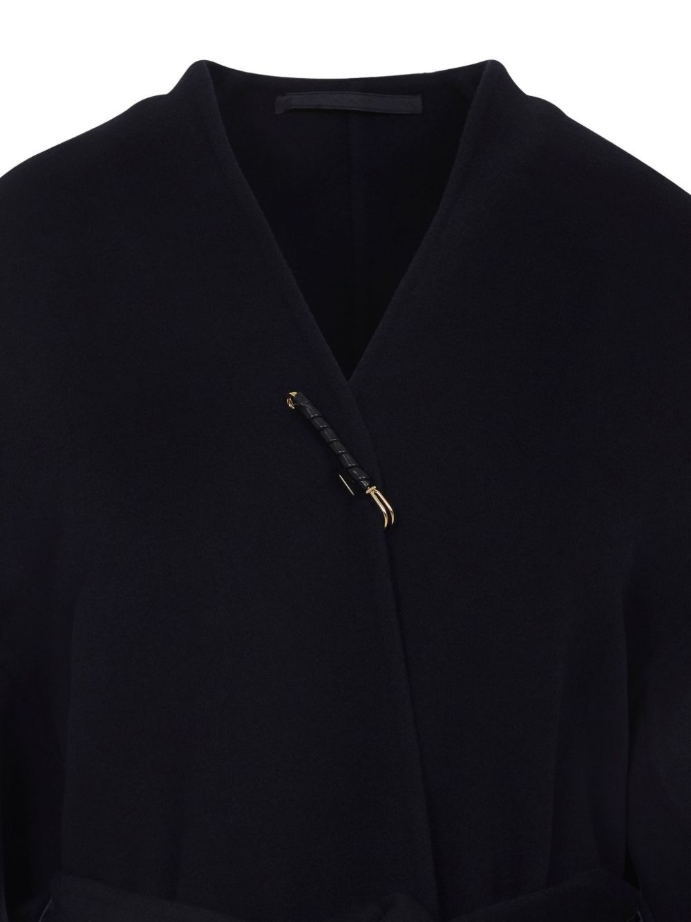 belted brooch-embellished coat - 3