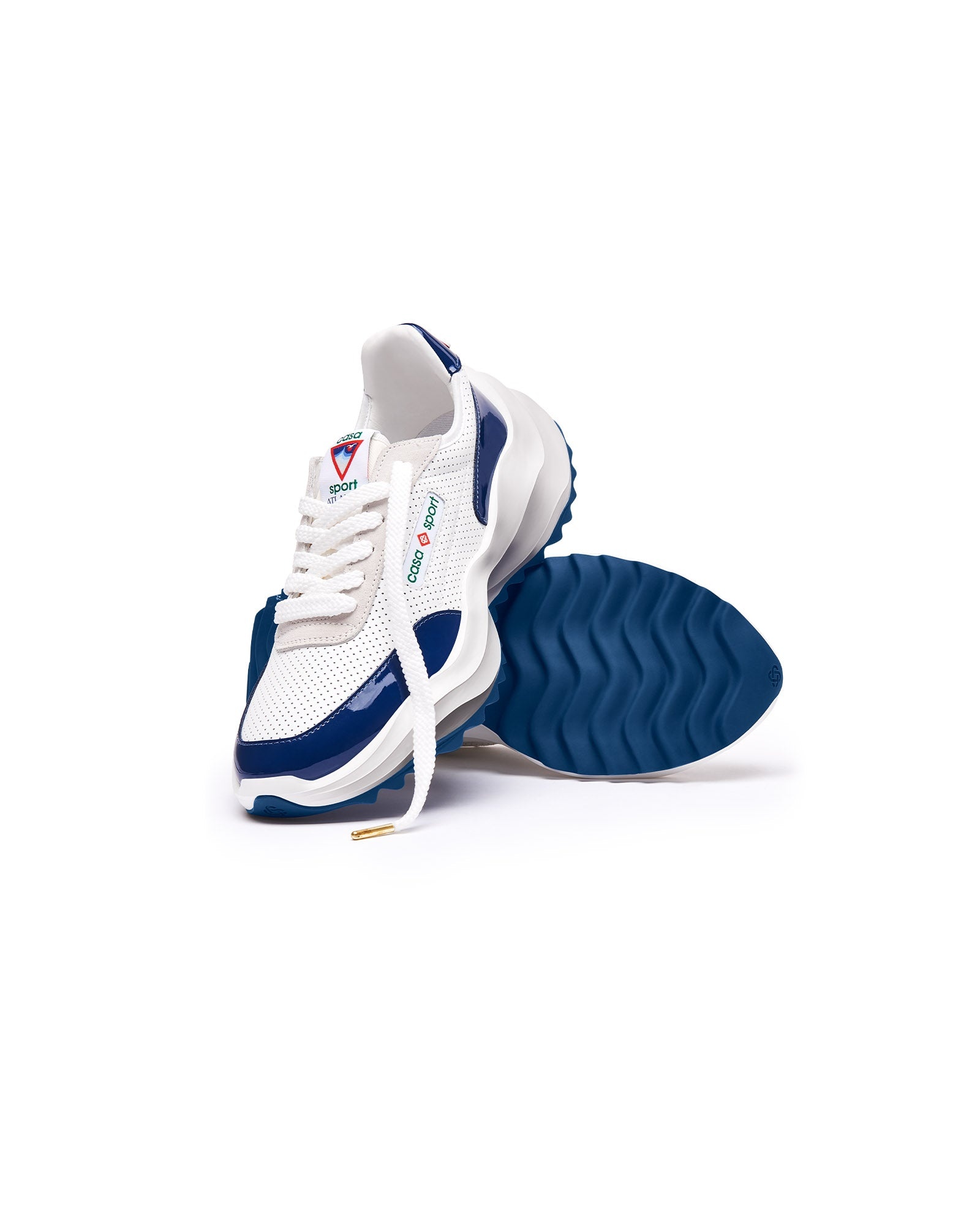 Womens Atlantis White & Midnight Navy Sneaker - 5