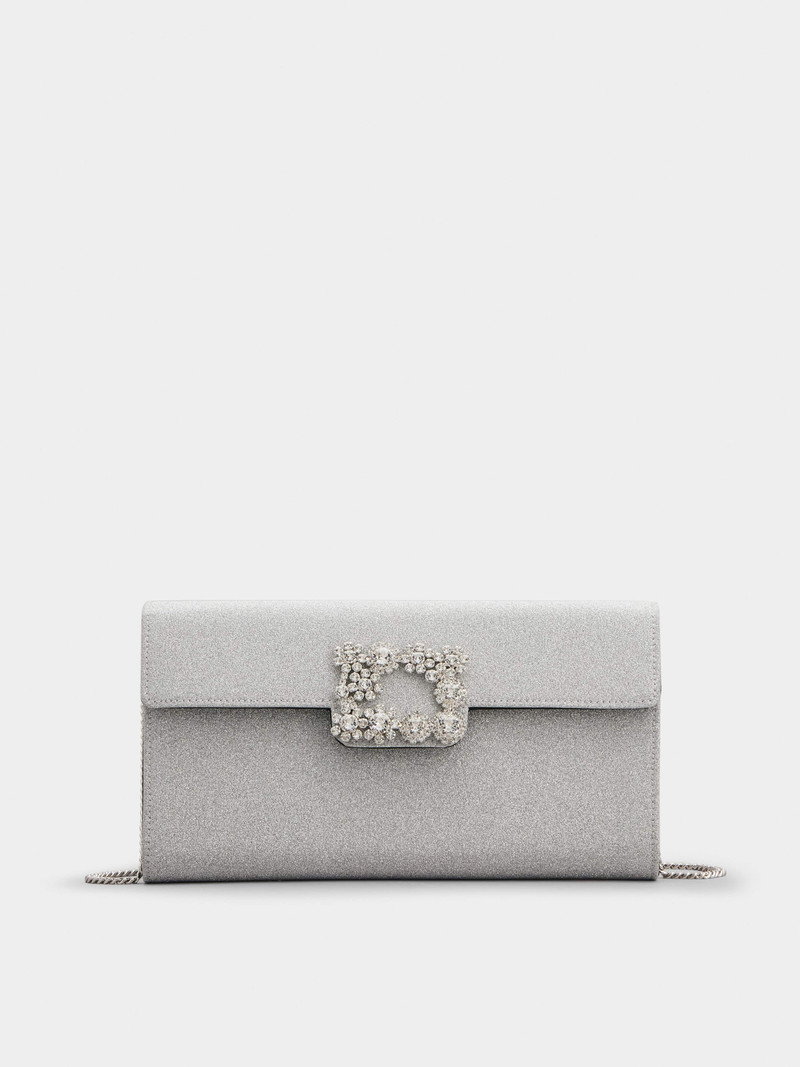 꽃 Strass 버클 클러치 직물 1