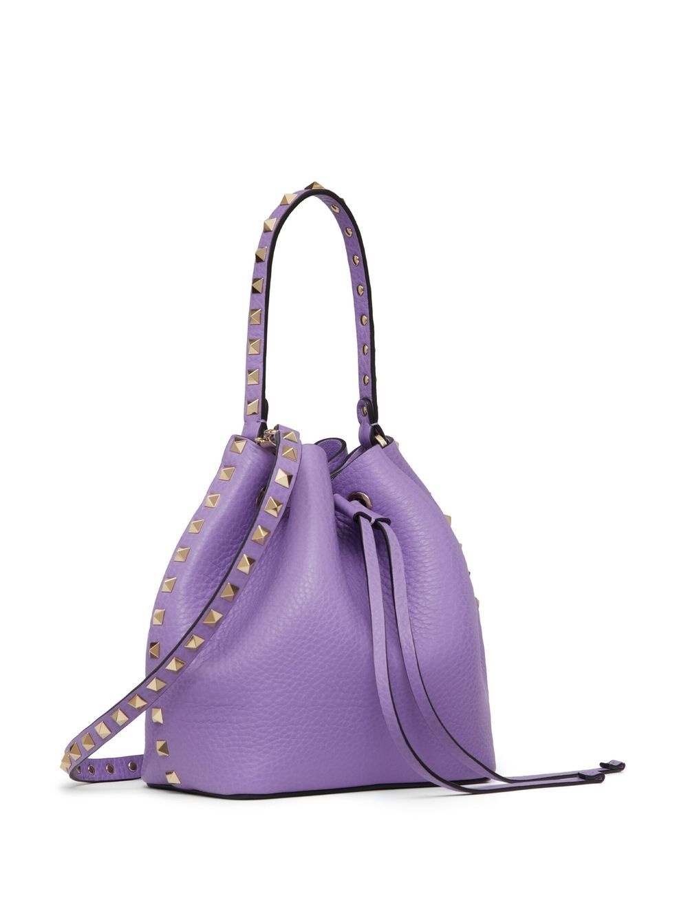 Rockstud grained texture bucket bag - 4