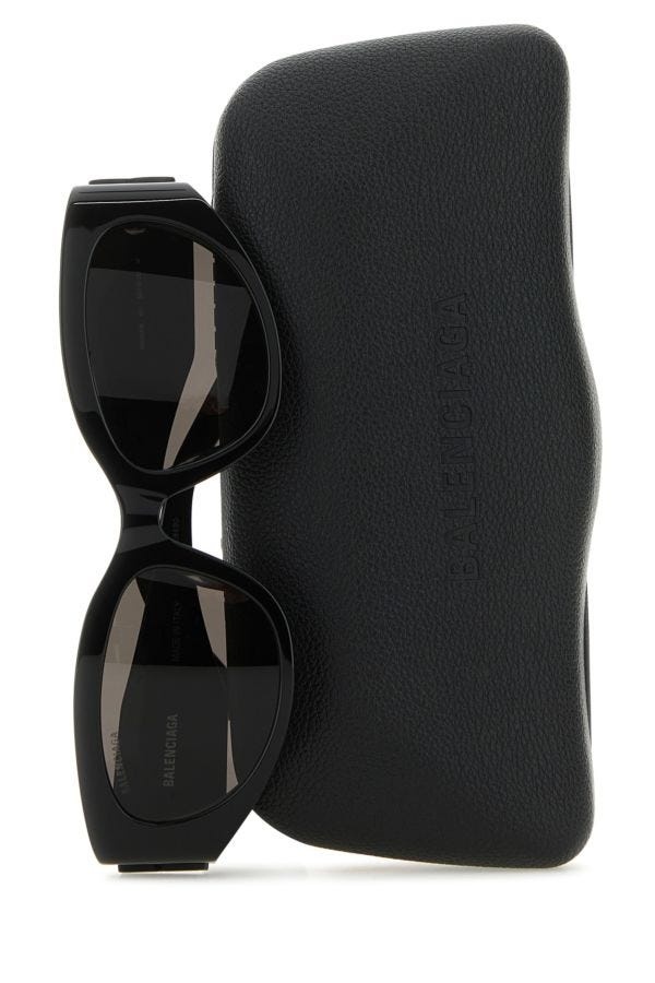 サングラス BALENCIAGA Black Acetate Sunglasses BALENCIAGA EYEWEAR Rectangular-Frame Acetate Sunglasses for