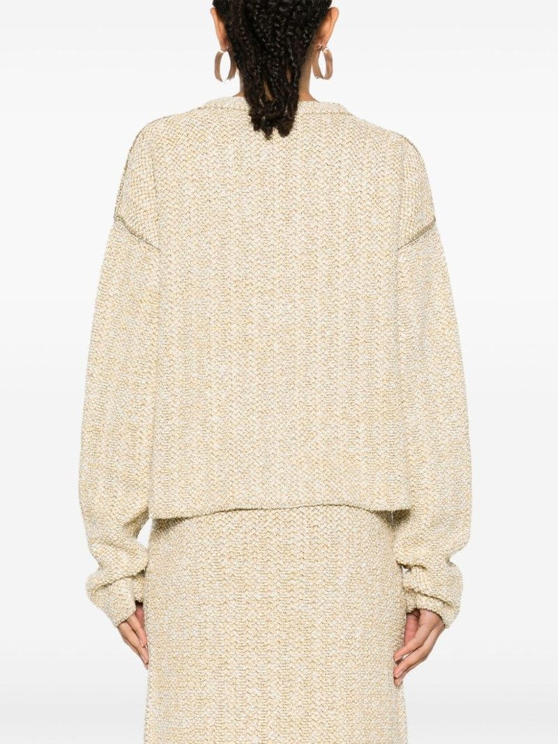 metallic-embellished tweed cardigan 4