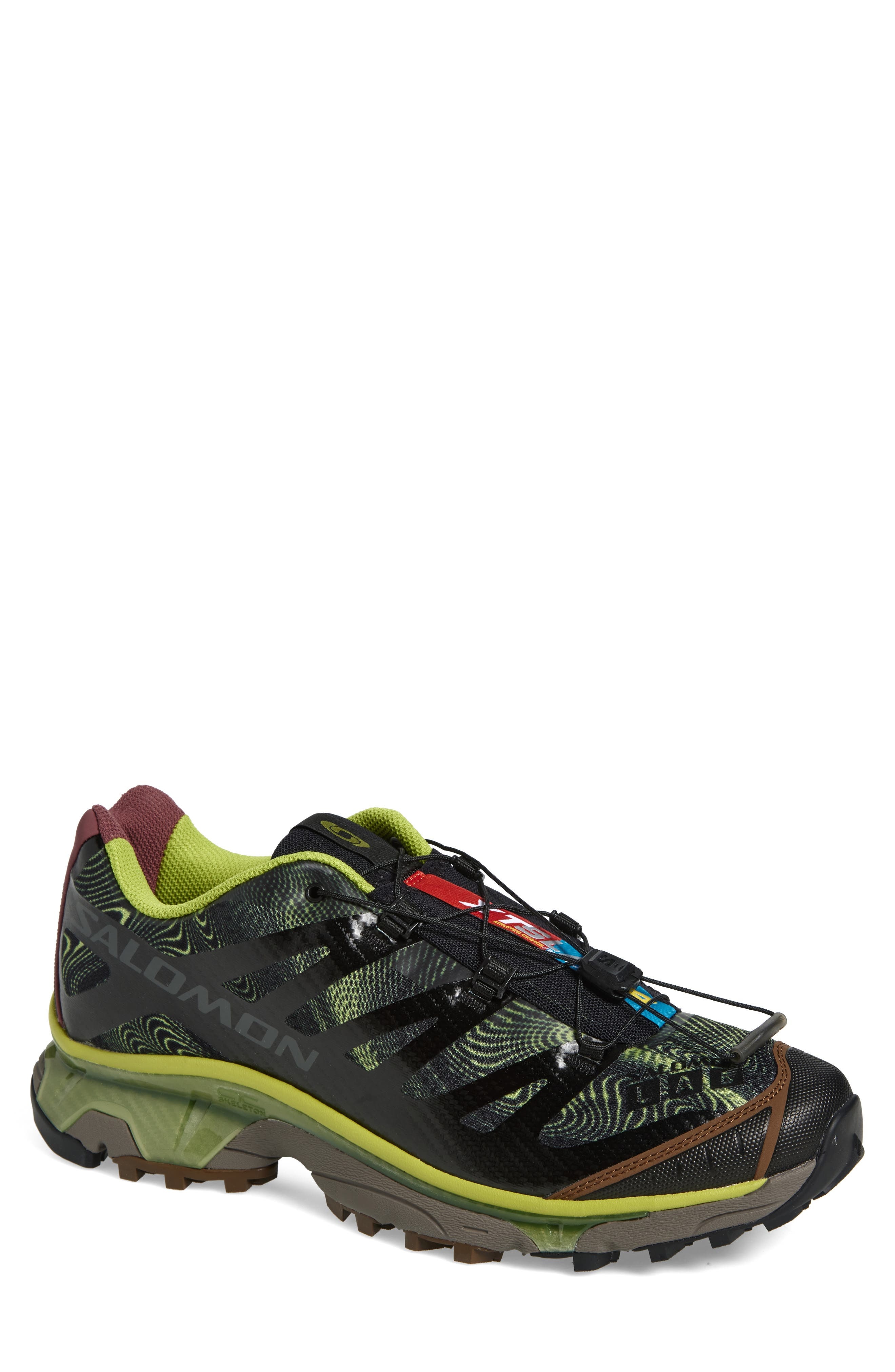 Salomon XT-4 OG Rave at Dawn Sneaker in Black/Dark Citron at Nordstrom - 1