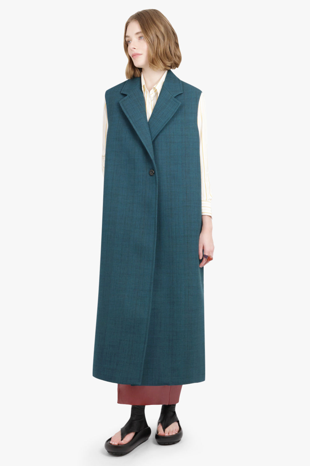 WRAP LONGLINE VEST JACKET | MOON RIVER - 2
