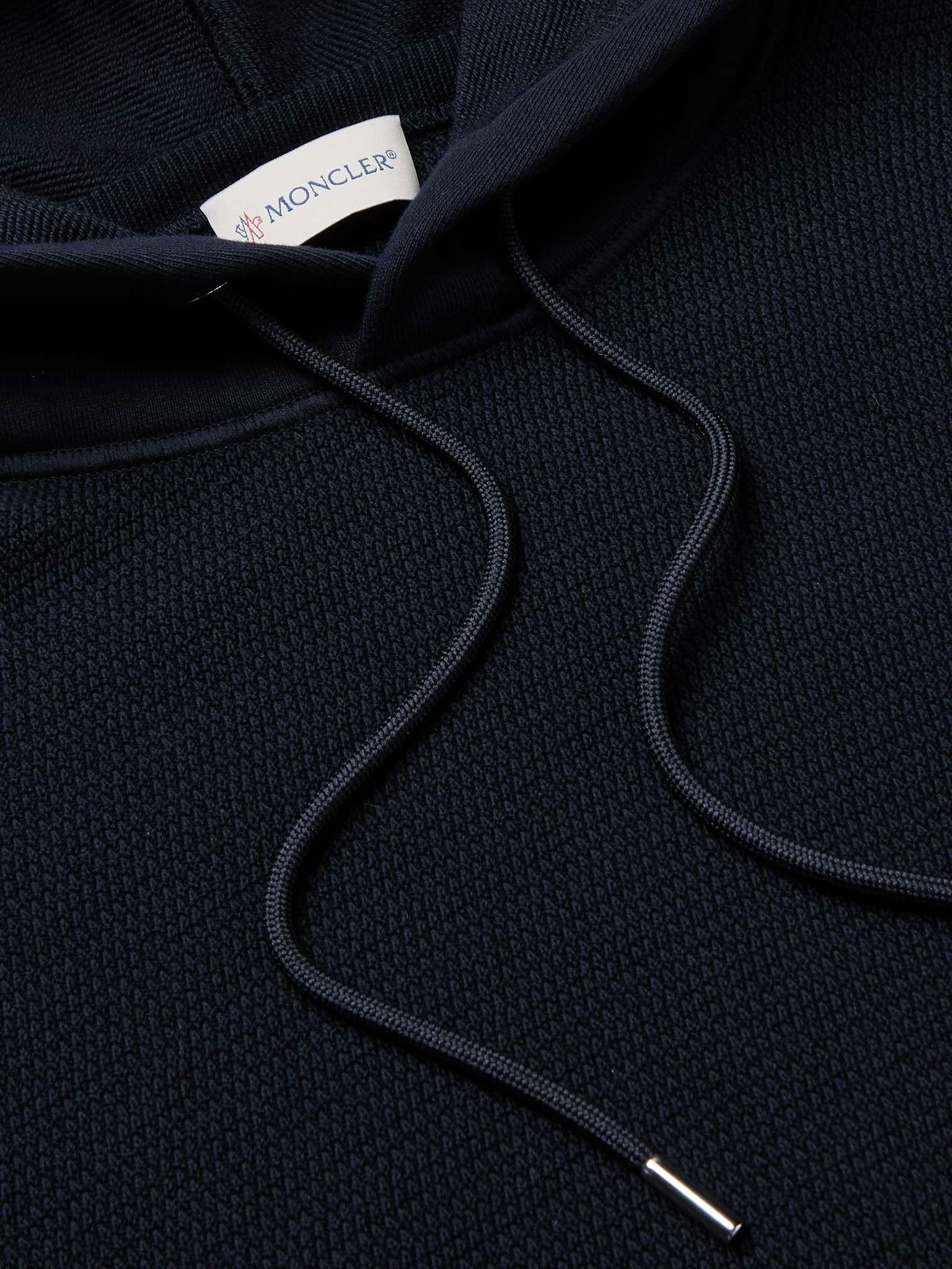 Logo-Appliquéd Panelled Fleece-Back Cotton-Jersey Hoodie - 5