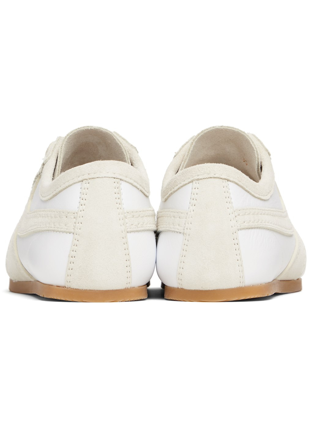 White & Beige Suede Sneakers - 2