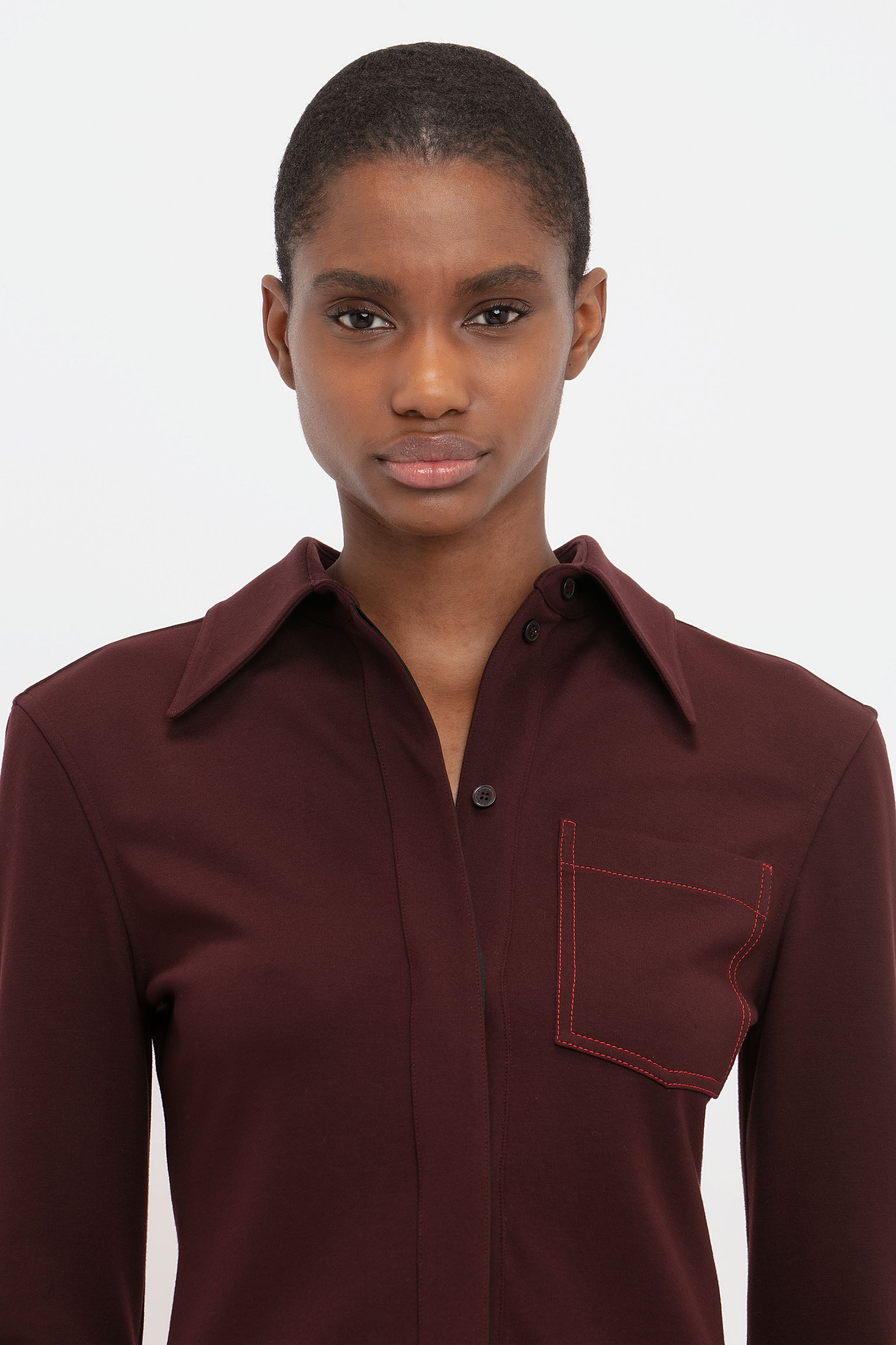 Slim Fit Shirt In Rosewood - 4