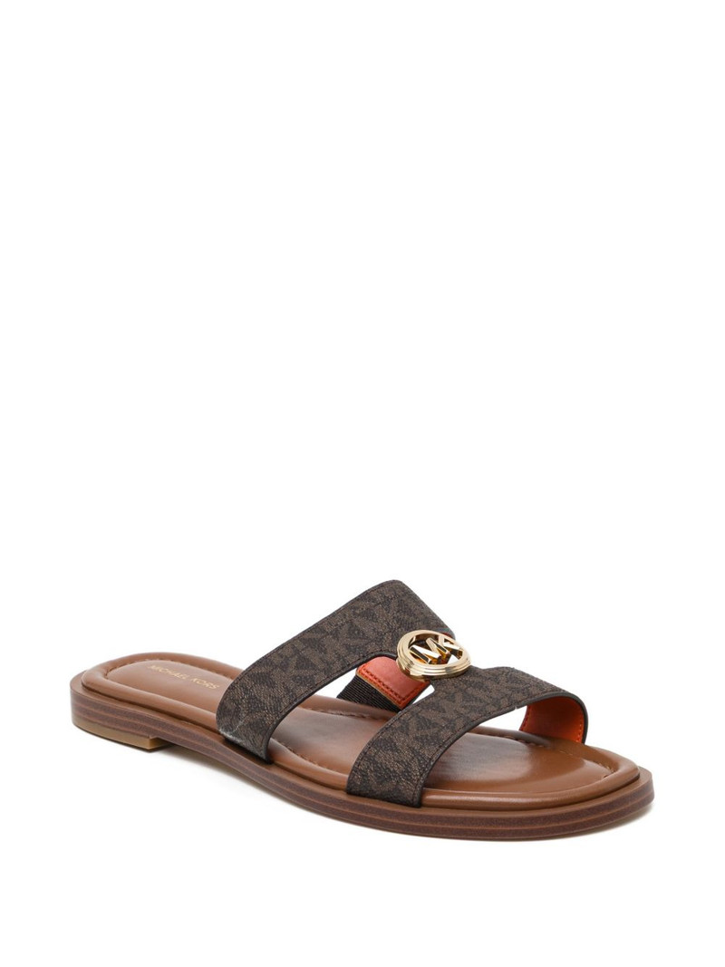 MICHAEL KORS all-over logo buckle sandals outlook