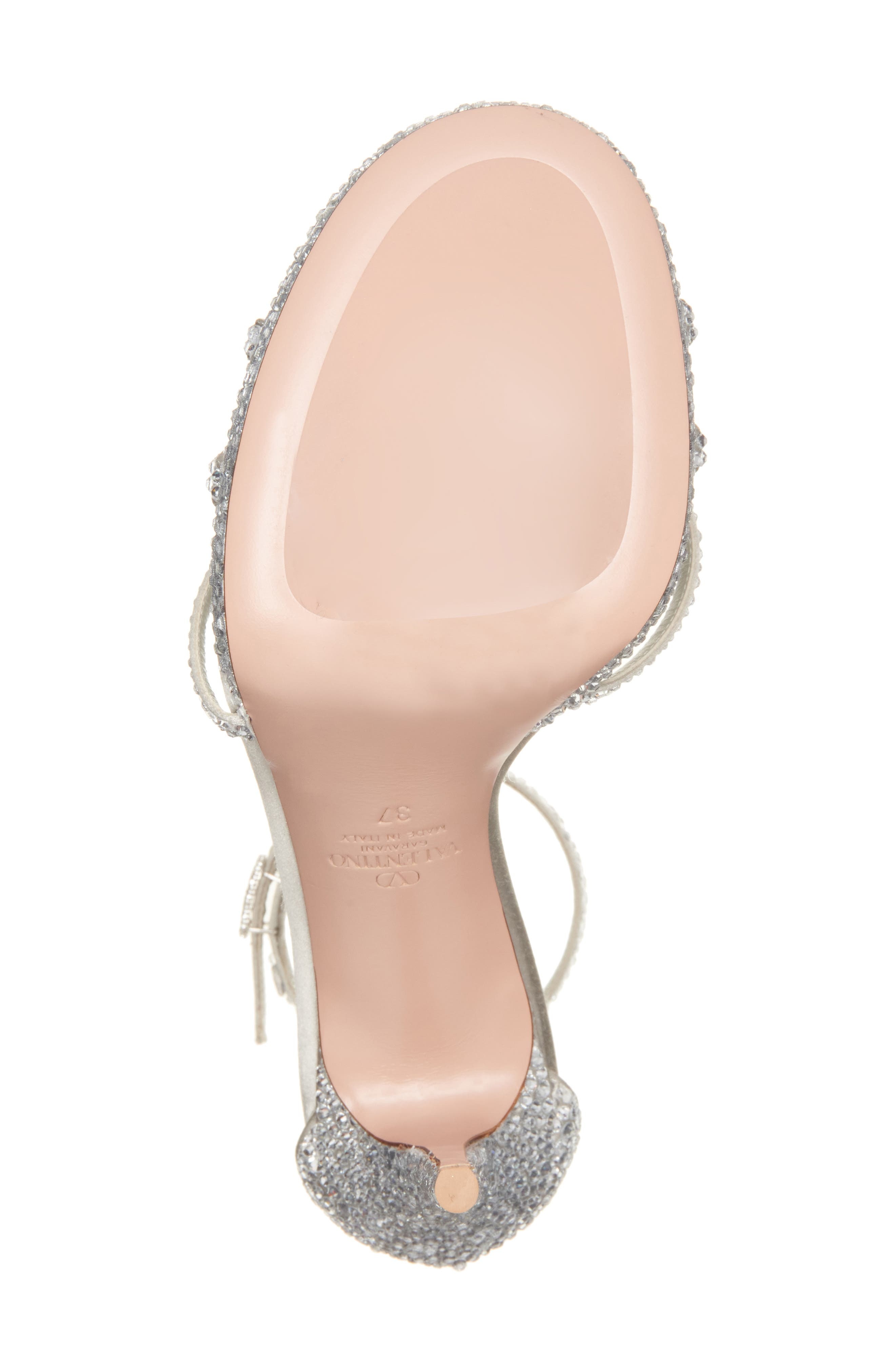 Valentino Garavani Eveninglam Crystal Pavé Sandal in Crystal/Grigio Perla at Nordstrom - 6