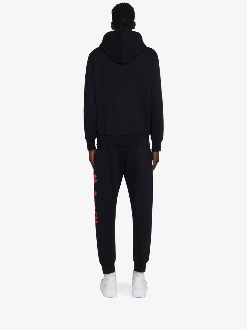 Men's McQueen Graffiti Hooded Sweatshirt in Black - 5