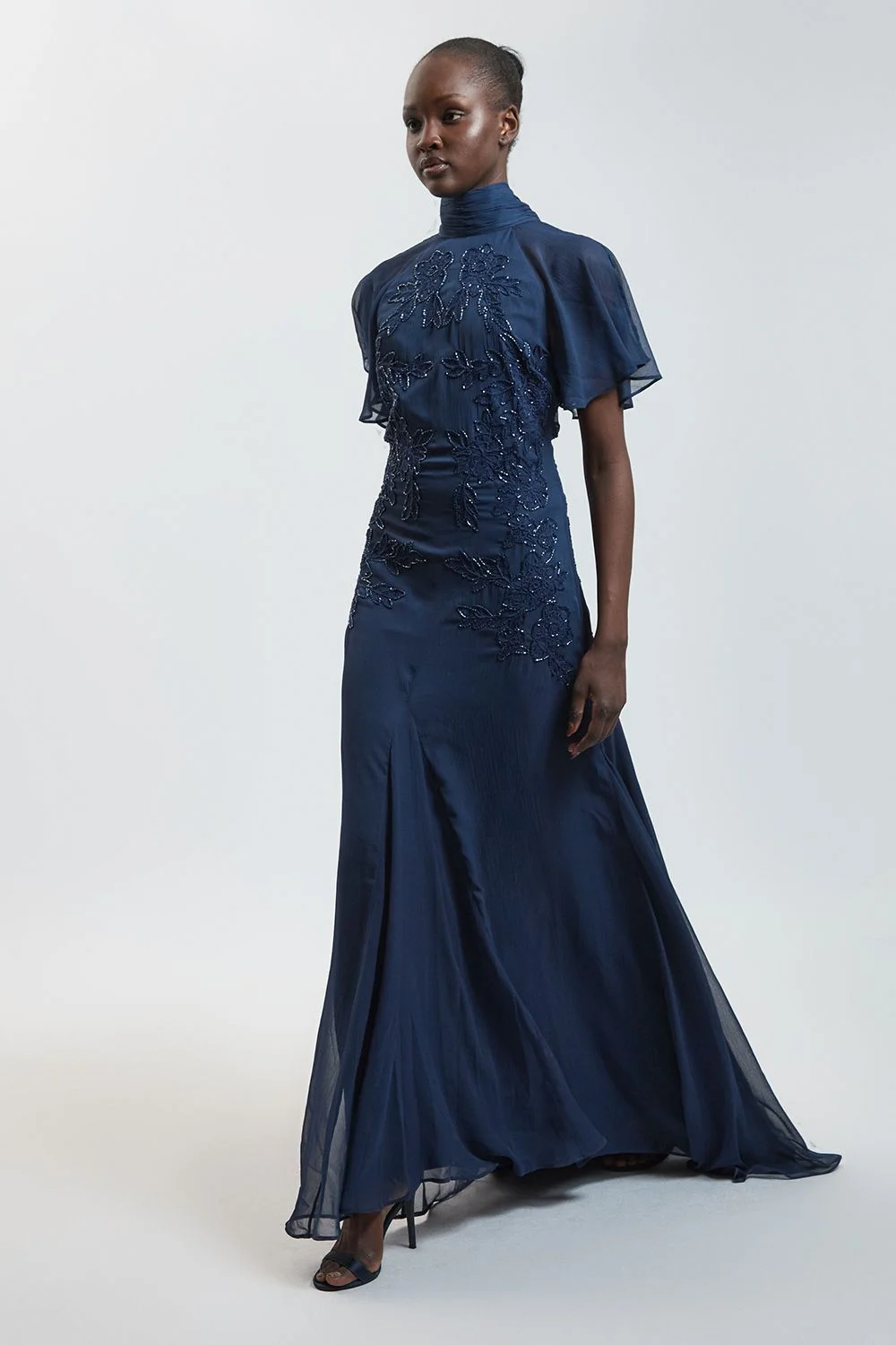 Hand Embellished Georgette Gown - 1