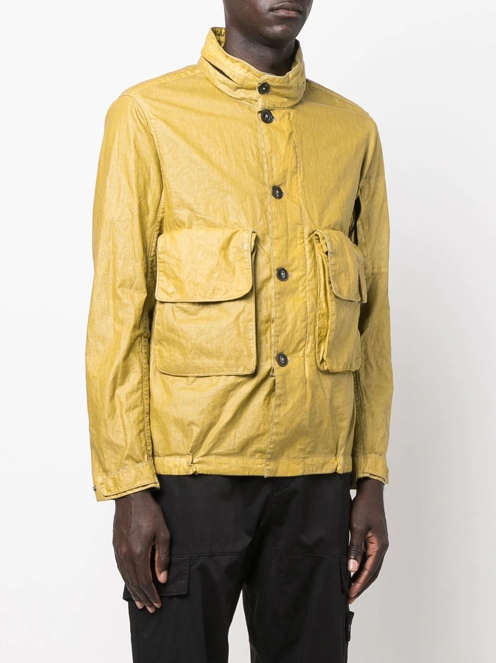 cargo-pockets waxed jacket - 3