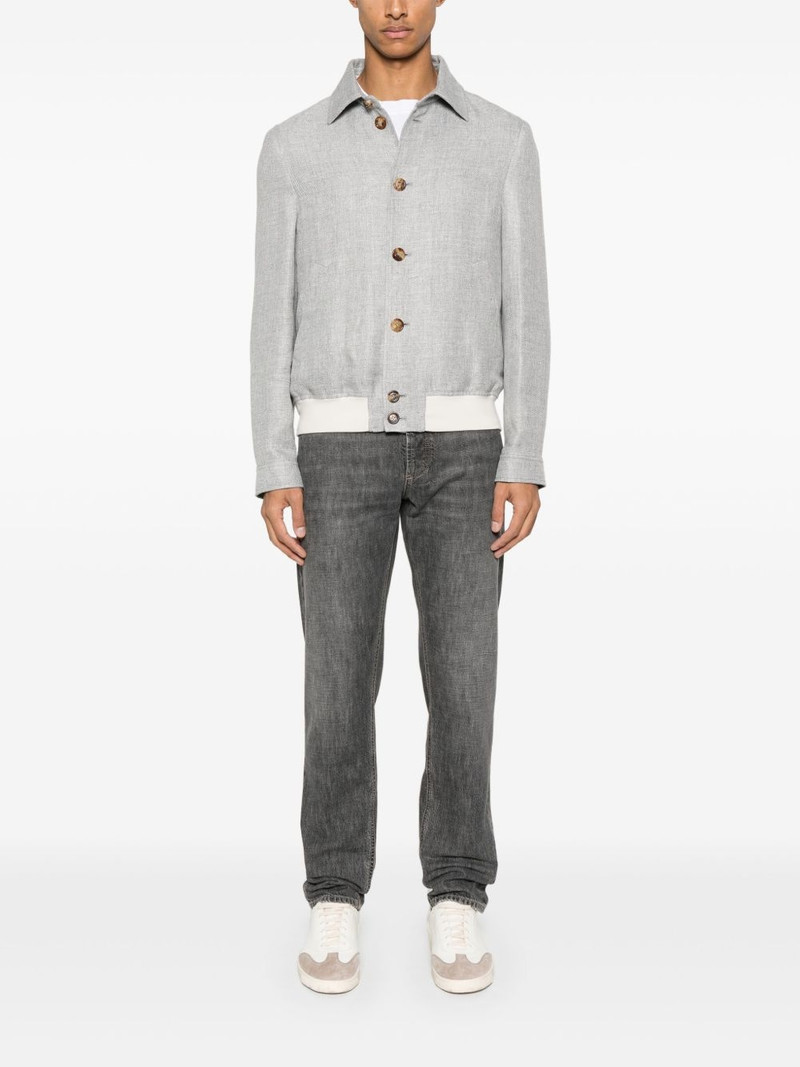 Brunello Cucinelli mélange-effect bomber jacket outlook
