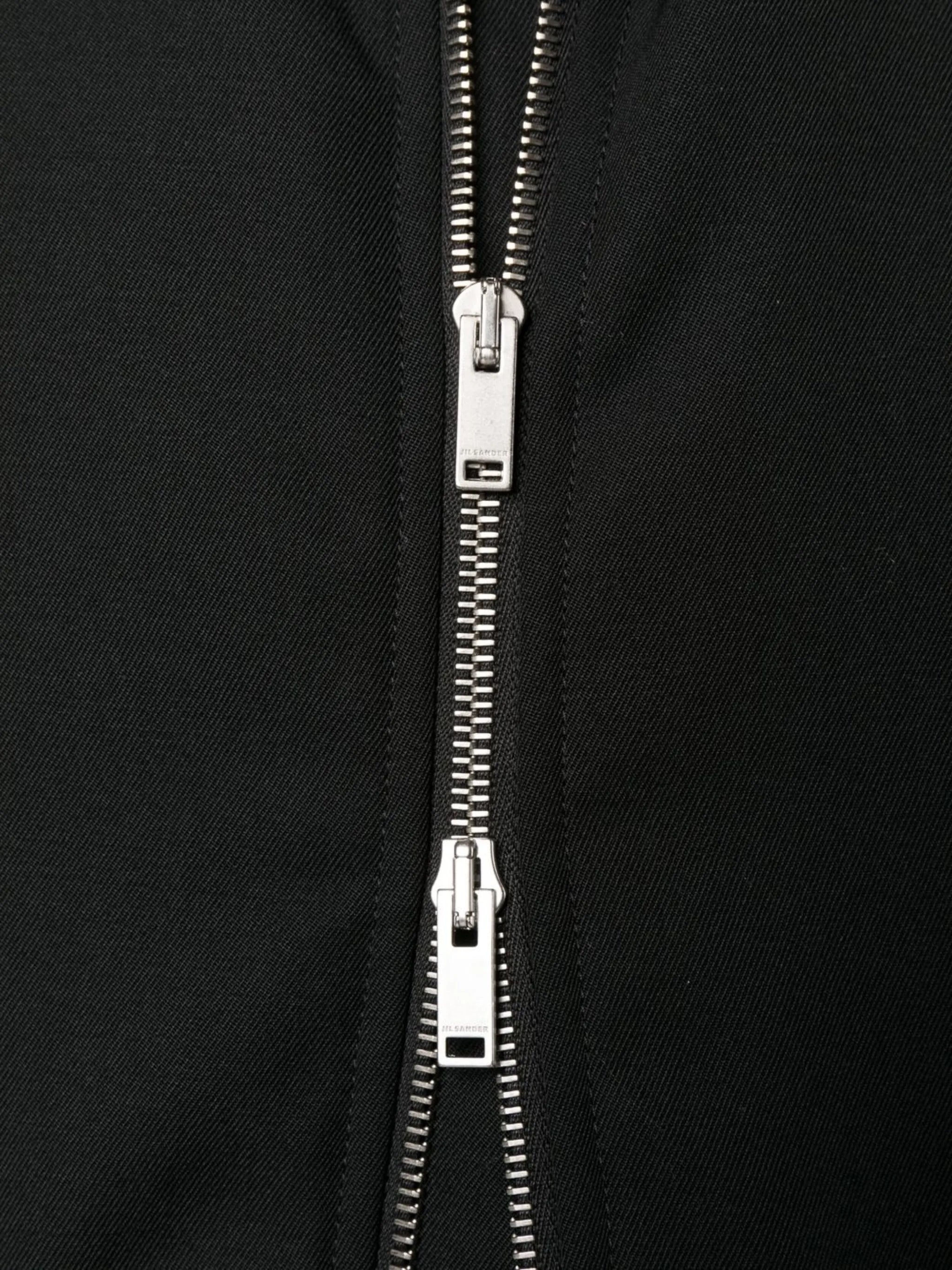 Zipped Wool Bomber Jacket - 4
