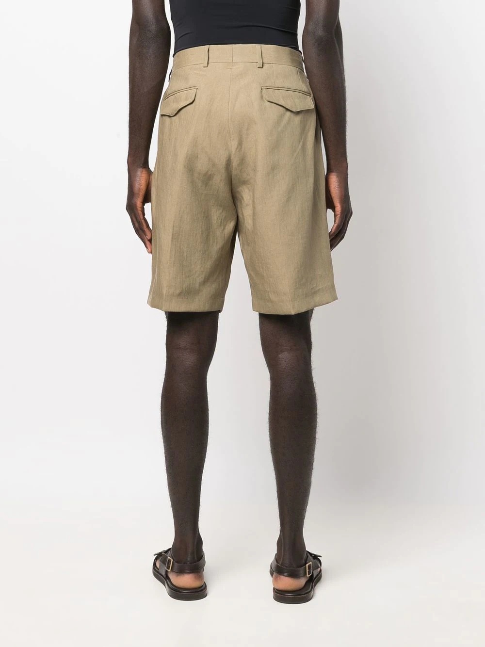 knee-length pleated bermuda shorts - 4