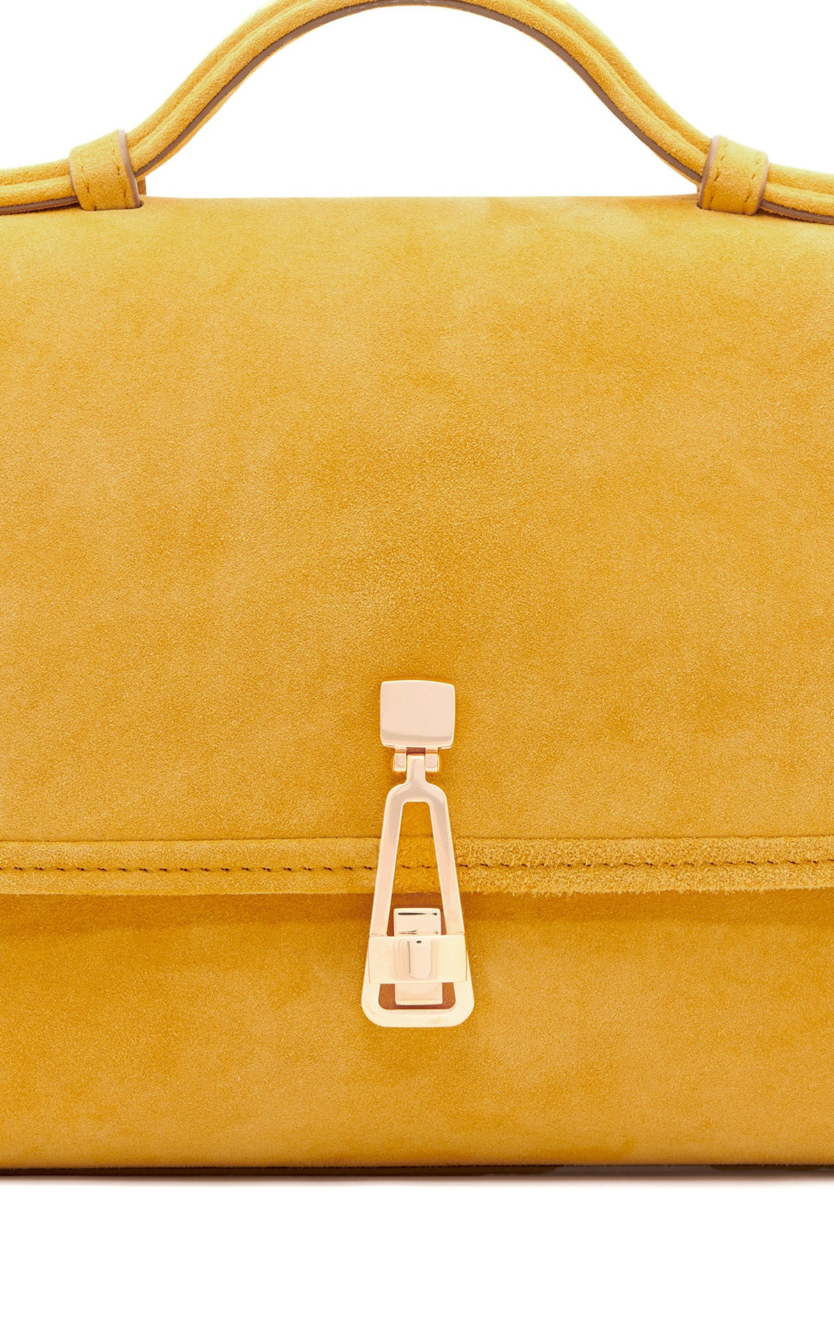 Small Leonora Flap Bag in Golden Birch Suede - 5