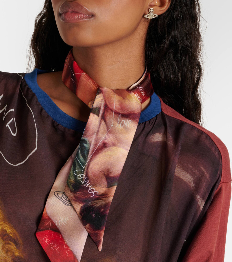 Vivienne Westwood Printed silk twill scarf outlook