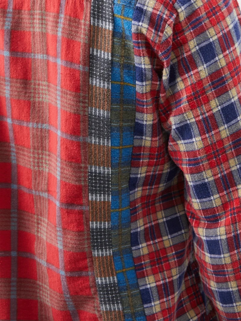 Patchwork cotton-flannel shirt - 4
