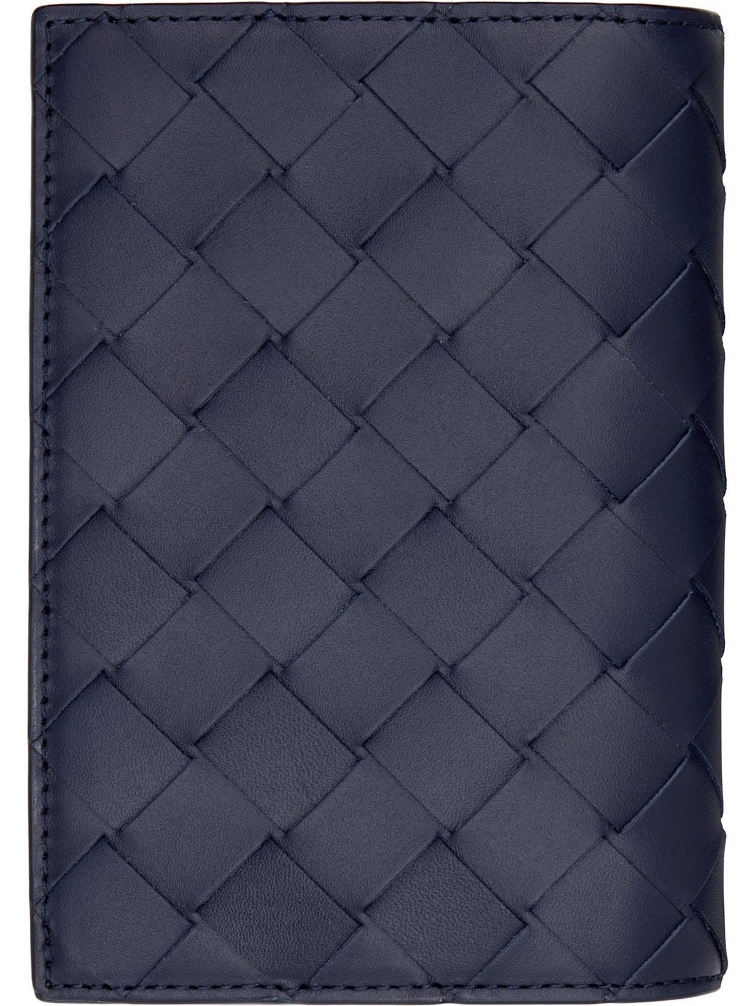Navy Intrecciato Passport Holder - 2