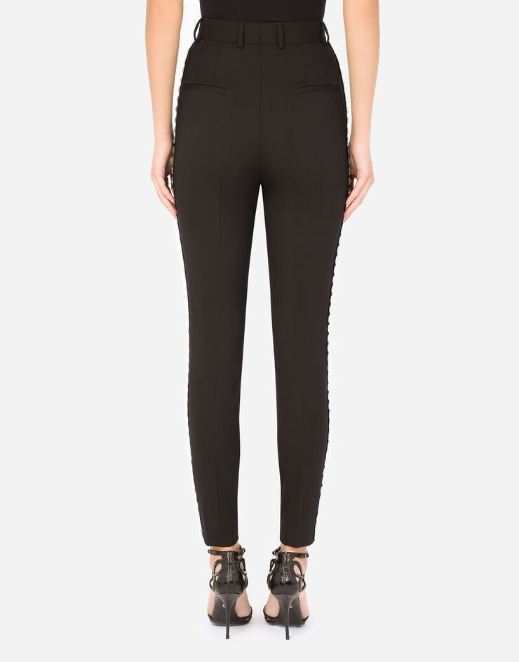 Woolen tuxedo pants with crystals - 2