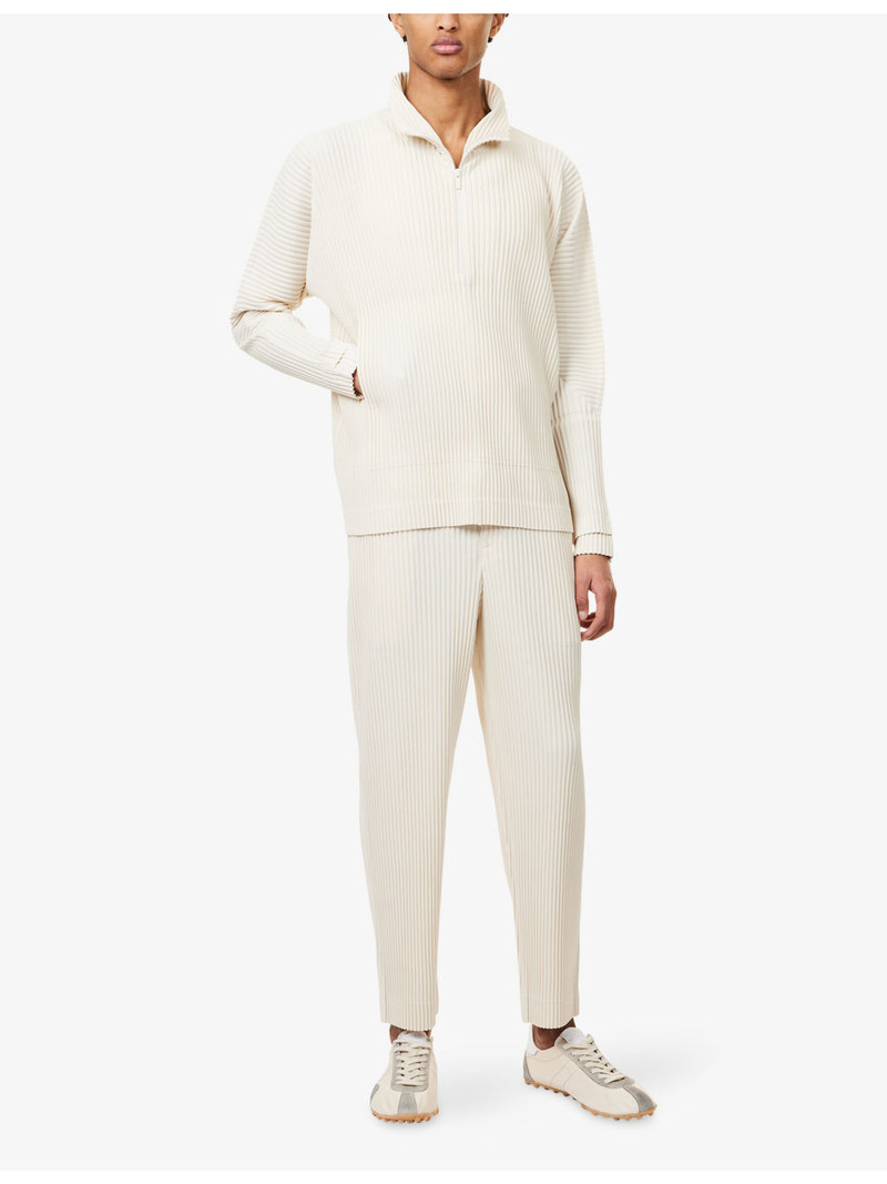 ISSEY MIYAKE Quarter-Zip Pleated Knitted Top outlook