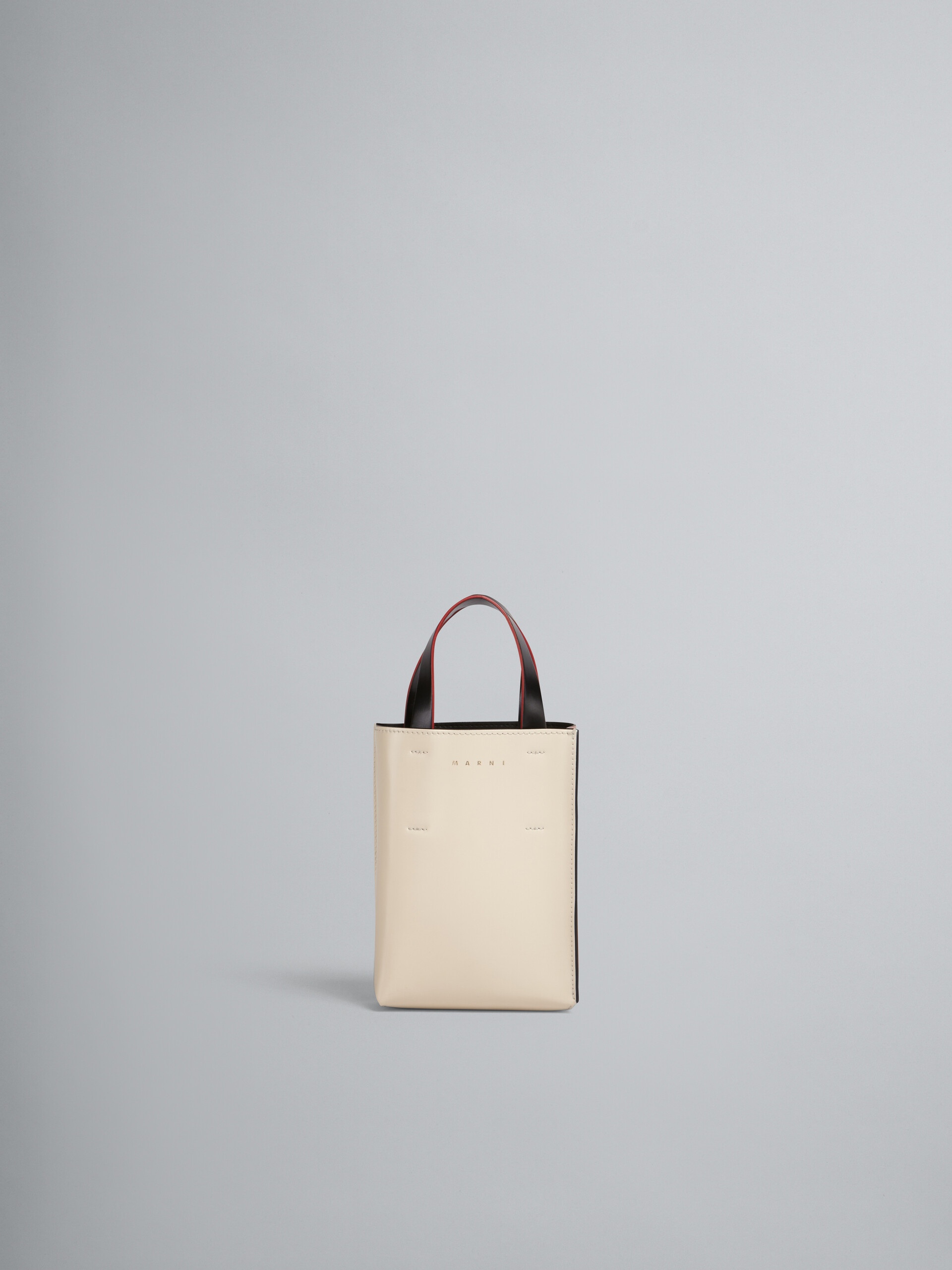 MUSEO NANO BAG IN BEIGE AND PINK SHINY LEATHER - 1