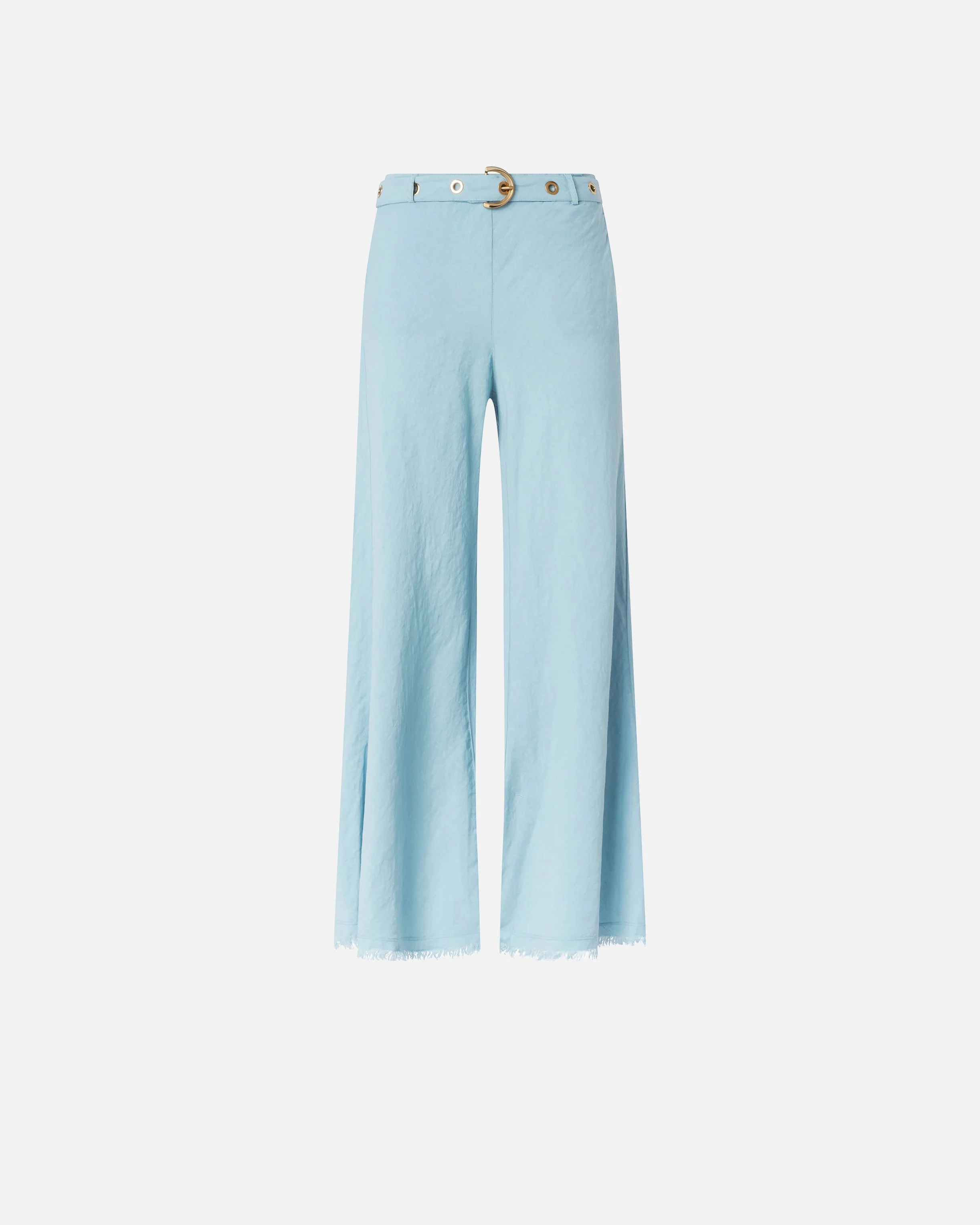 TROUSERS IN LINEN BLEND WITH BELT - 1
