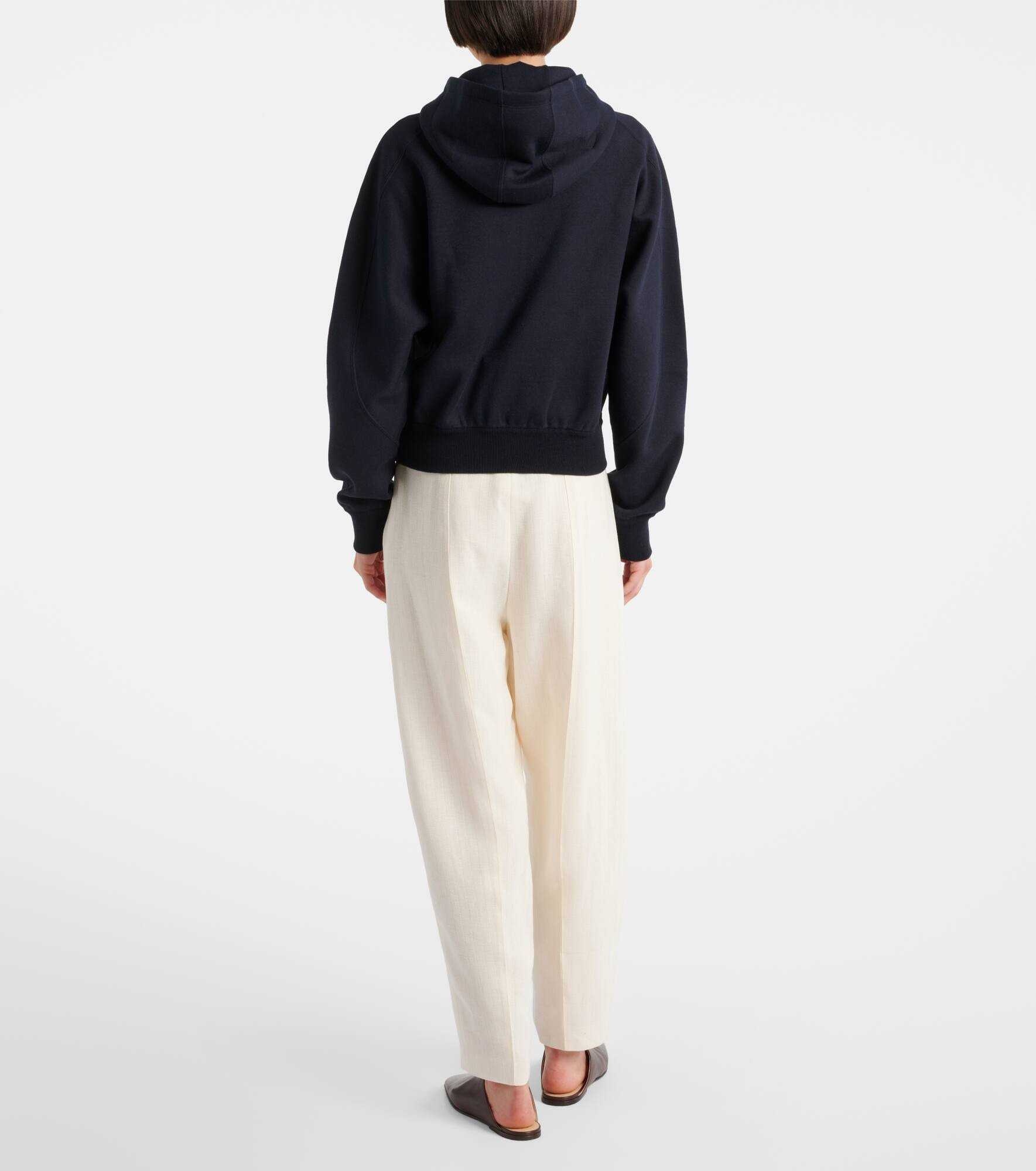Viera cotton, silk, and cashmere fleece hoodie - 3
