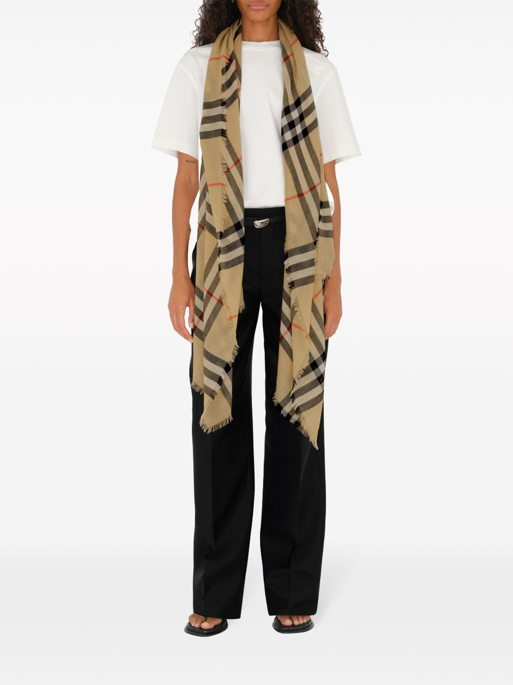 Burberry Men Lightweight Wool Scarf - 6