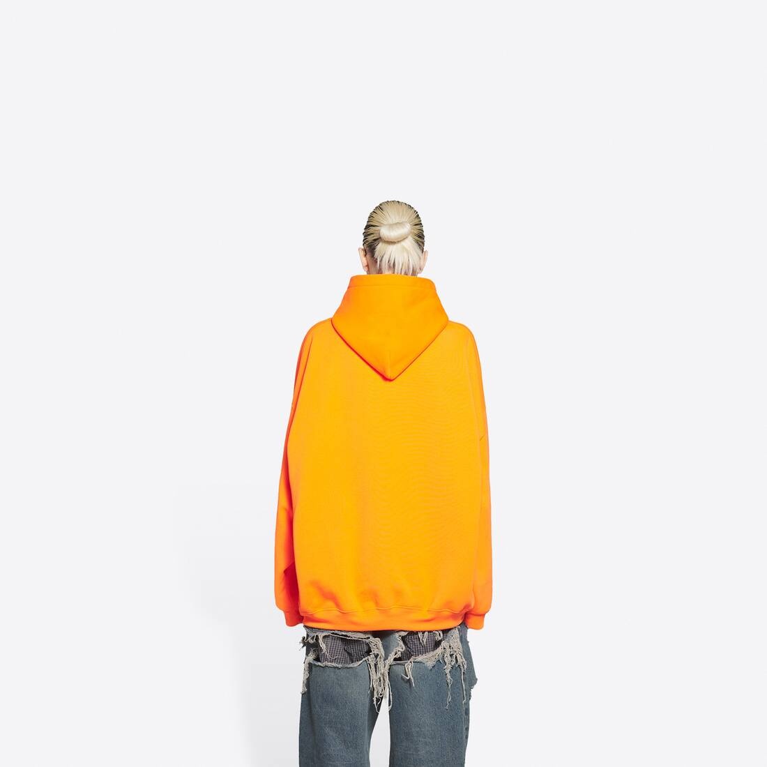 Hi My Name Is Boxy Hoodie in Orange - 5