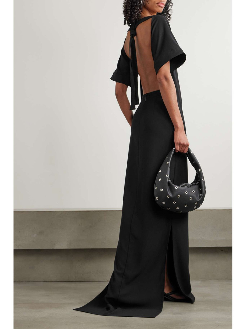16ARLINGTON Clelia open-back crepe gown Black outlook