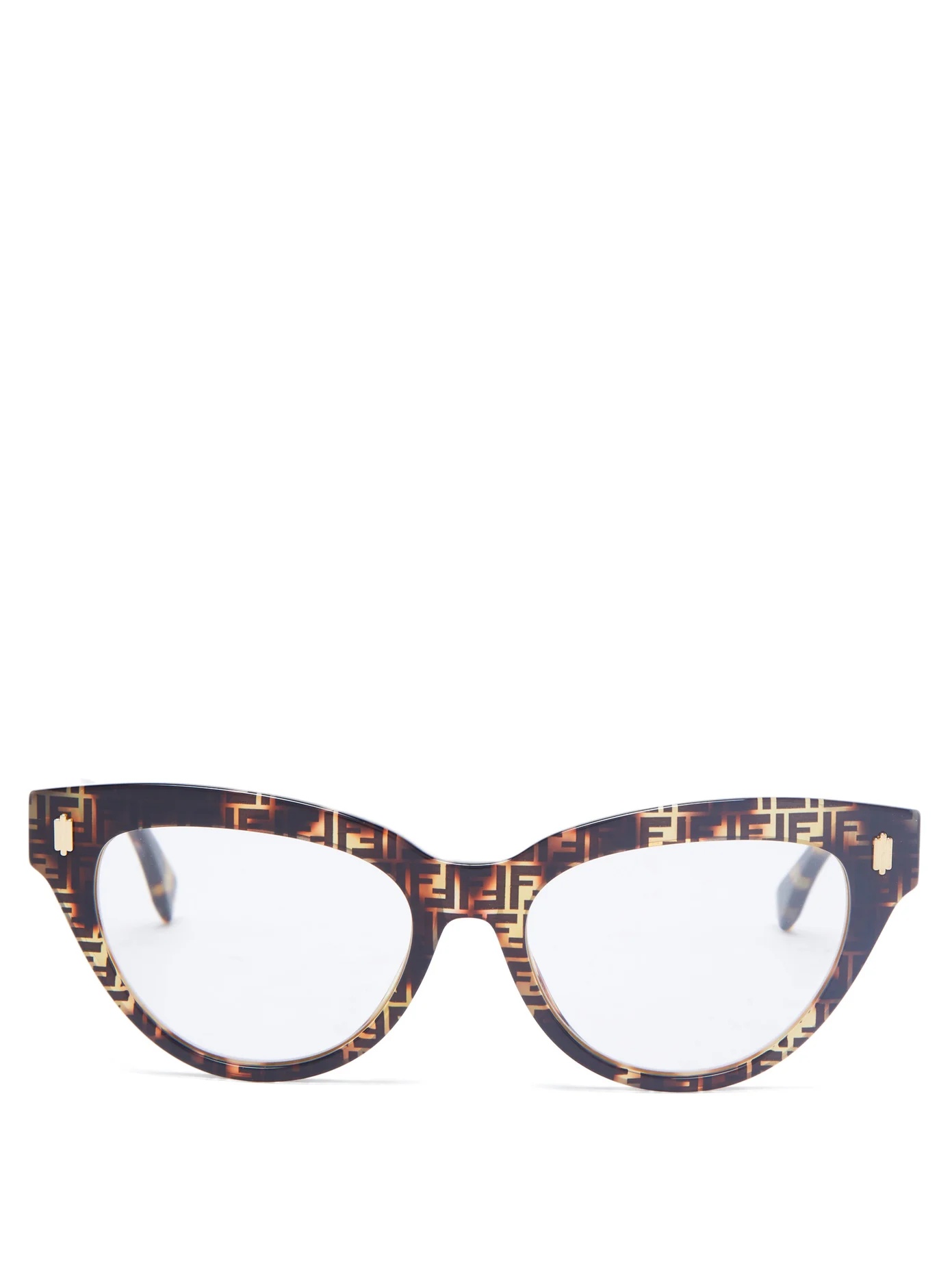 FF logo-print cat-eye acetate glasses - 1