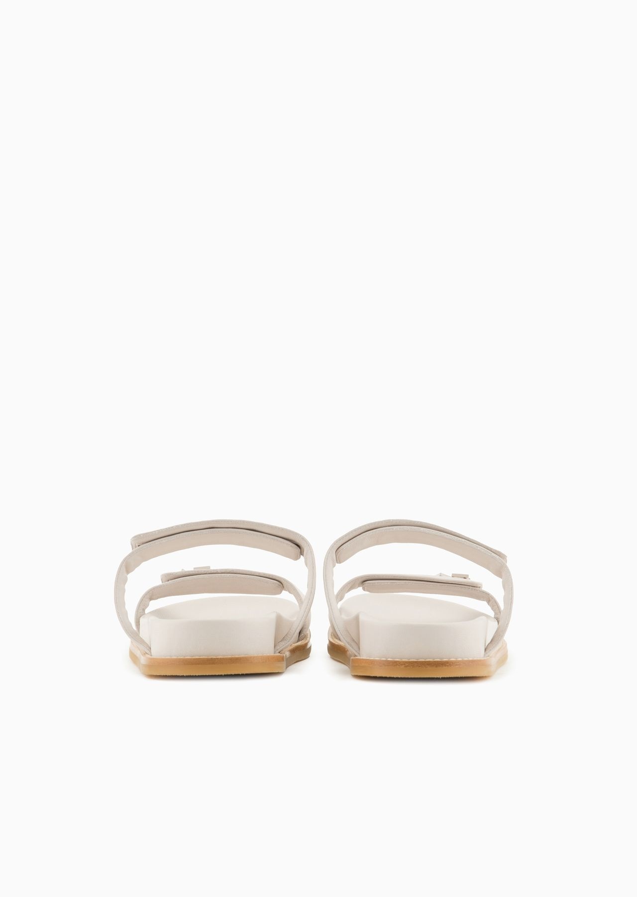 Double-band sandals in nappa leather with EA logo - 4