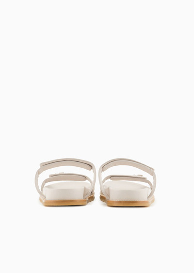 EMPORIO ARMANI Double-band sandals in nappa leather with EA logo outlook