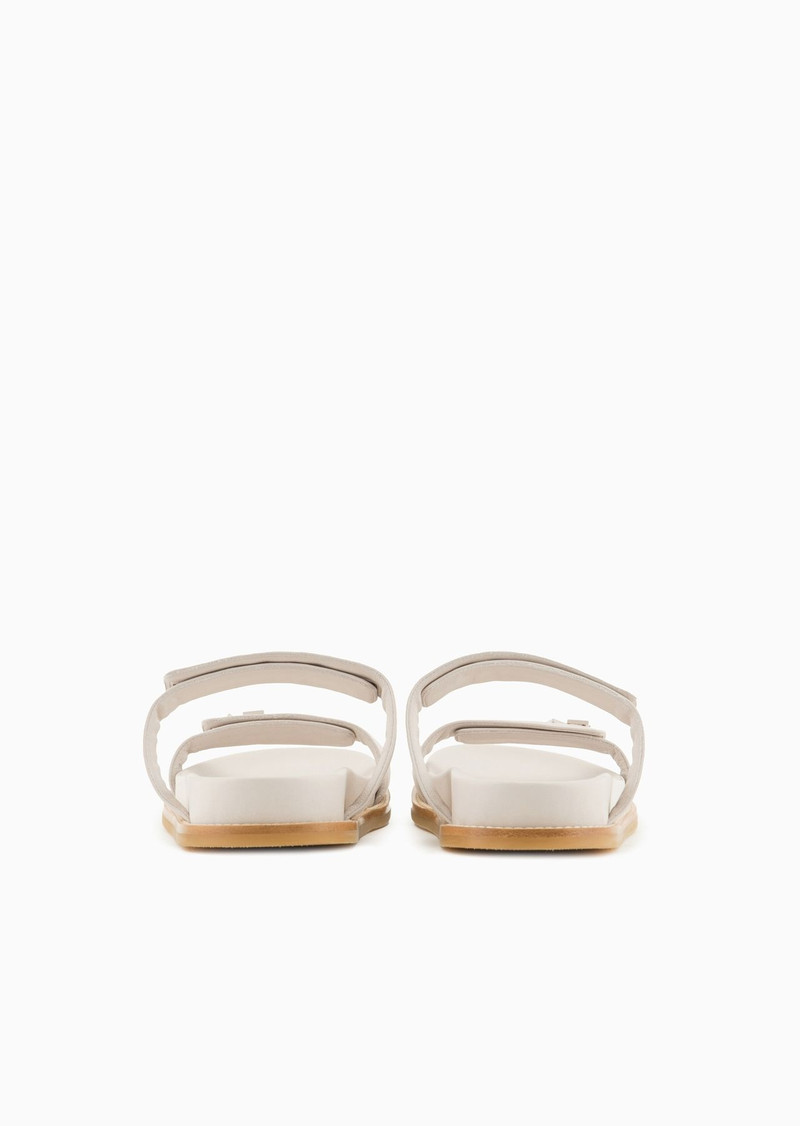 Double-band sandals in nappa leather with EA logo 4